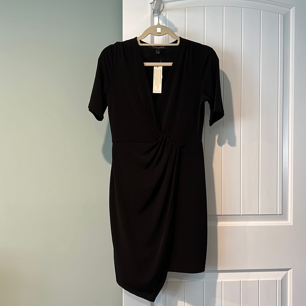Banana Republic Black Asymmetrical Hem Dress